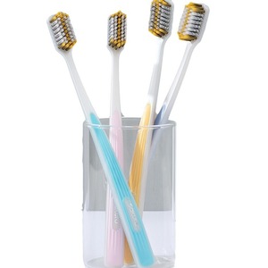 Sakura Soft Bristle <b>Toothbrush</b> Wide <b>Head</b> Manual For Adults Home Travel Use Spiral Design Comfort Grip - Product Image 3