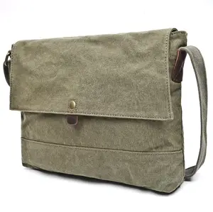 Clásico bolsa de mensajero de lona bolso de hombro Vintage para hombres y mujeres