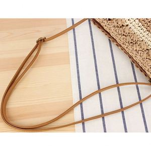 Vintage Women's Hand Woven Summer Straw Bag Mixed Color Flow Crossbody Beach Handbag for Holidays - Product Image 4