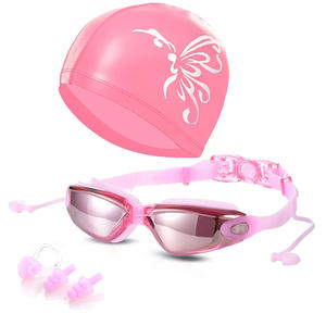 Ensemble de lunettes de natation Offre Spéciale lunettes de plongée anti-buée avec capuchon en PU bouchons d'oreille pince-<span class=keywords><strong>nez</strong></span> casquettes <span class=keywords><strong>piscine</strong></span> lunettes de bain en silicone - Product Image 4