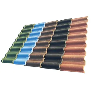 New building construction materials for house roof color stone coated metal roof tiles