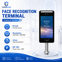 Terminal de Identificación Facial de Gran Capacidad, Pantalla Táctil LCD de 8 Pulgadas, Máquina de Control de Asistencia y Acceso