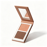 Palette de poudre contouring double couleur pour sculpter le visage, marron chaud, soyeux, facile à estomper, fini mat, longue tenue, léger, naturel