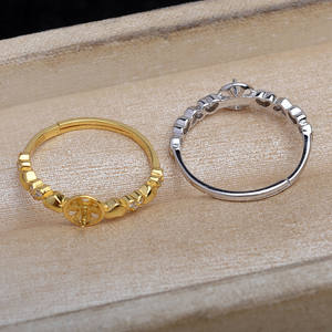 S925 Silver Heart-Shape Open Ring Holder Fashionable JG5872 DIY Accessory for <b>Pearl</b> Jewelry 10-11mm <b>Loose</b> <b>Pearls</b> - Product Image 2