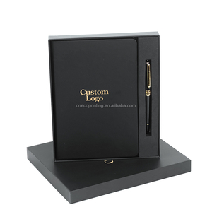 Custom Printing Foil Stamping Logo PU Leather Daily Weekly Monthly Journal Notebook With Box & Pen