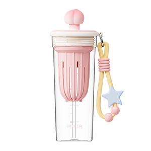 <span class=keywords><strong>Bouteille</strong></span> d'eau DILLER Tritan 650 ml avec infuseur intégré, couvercle à paille, sangle portable, légère et durable pour thé, café, jus, lait - Product Image 5