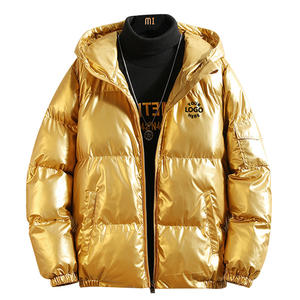 Vendite calde riflettente Utility inverno cappotto a bolle abbigliamento personalizzato impermeabile in <span class=keywords><strong>pelle</strong></span> lucida con cappuccio piumino da uomo - Product Image 3