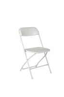 Chaise pliante en métal et plastique blanche, moderne et écologique, pour jardin, extérieur, mariages et événements