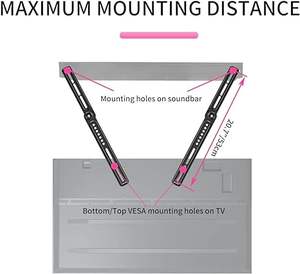 Support universel <span class=keywords><strong>pour</strong></span> <span class=keywords><strong>barre</strong></span> <span class=keywords><strong>de</strong></span> <span class=keywords><strong>son</strong></span> <span class=keywords><strong>TV</strong></span> <span class=keywords><strong>pour</strong></span> montage au-dessus ou sous la télévision, convient à la plupart des téléviseurs <span class=keywords><strong>de</strong></span> 23 à <span class=keywords><strong>65</strong></span> <span class=keywords><strong>pouces</strong></span>, jusqu'à 22 lb - Product Image 4