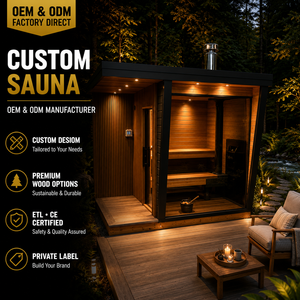 HG Custom Outdoor Room - Cabane en bois moderne en cèdre rouge et cèdre du Canada avec verre panoramique et poêle à bois - Product Image 1