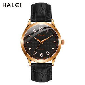 Montre à quartz pour homme HALEI, bracelet en cuir, affichage analogique, style professionnel élégant, étanche 3 ATM, mouvement japonais - Product Image 1