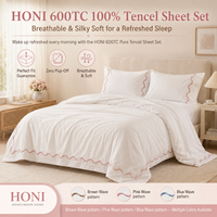 HONI Prix Bas 100% Lyocell 600TC Ensemble de Draps Confortables 4 Pièces pour Lit Simple Moderne avec Taies d'Oreiller pour Textiles de Maison