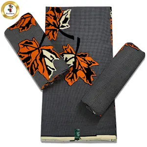 ขายส่งกานาแอฟริกา Batik วัสดุผ้าฝ้าย100% 6หลาขี้ผึ้งผ้าพิมพ์ผ้า