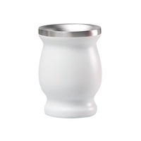 Tasse à Yerba Maté 8oz en Acier Inoxydable 304, Mini Calebas Argentin, Style Américain, avec Paille, Cuillère et Brosse de Nettoyage, Tasse de Bureau