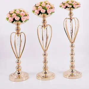 Hochzeitsdekoration Metall Gold Tisch tafelaufsatz Veranstaltungsdekoration Blumenständer tafelaufsatz Krone Vase Kerzenhalter