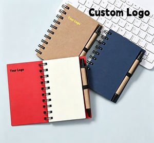 <span class=keywords><strong>Quaderno</strong></span> a Spirale in Carta Kraft con Logo Personalizzato, <span class=keywords><strong>Fogli</strong></span> <span class=keywords><strong>Bianchi</strong></span> e Note Adesive, Stampa Personalizzata - Blocco Note Regalo - Product Image 1