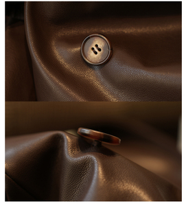 <span class=keywords><strong>Manteau</strong></span> en cuir Chester à double boutonnage pour <span class=keywords><strong>homme</strong></span>, <span class=keywords><strong>mi</strong></span>-<span class=keywords><strong>long</strong></span>, décontracté, rétro, couleur unie, pour l'automne et l'hiver - Product Image 5