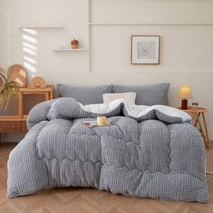 Nouvelle couette en jacquard d'hiver en laine d'agneau, épaisse, <span class=keywords><strong>extra</strong></span> <span class=keywords><strong>large</strong></span>, confortable, chaude pour la peau, couette <span class=keywords><strong>extra</strong></span> <span class=keywords><strong>large</strong></span> - Product Image 3