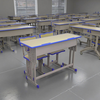Usine directe deux places MDF bureau d'école et chaise école primaire ensemble de meubles
