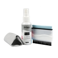 Kit de Nettoyage d'Écran 3-en-1 de Haute Qualité en Promotion avec Chiffon en Microfibre/Brosse pour Clavier/Nettoyant en Spray