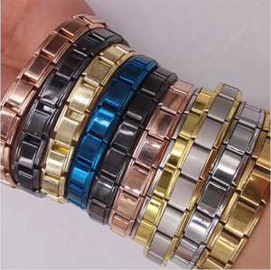 แฟชั่น DIY สร้อยข้อมือผู้ชายสแตนเลสสตีลชุบทองแบบอิตาลี 18 ข้อต่อ ขนาด 1 ซม. 9 มม. ของขวัญสำหรับสร้อยข้อมือ - Product Image 6
