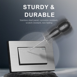 Moderno 1 gruppo bilanciere interruttore luce a parete 118 tipo 10A nominale in acciaio inox polo unico per noi prese di corrente - Product Image 3