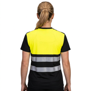 YUKARI ENTERPRISES <b>Hi</b> <b>Vis</b> Reflective Safety <b>Orange</b> ANSI Class 2 LED Flash Waterproof Customized Logo Polyester Workwear Men's - Product Image 4