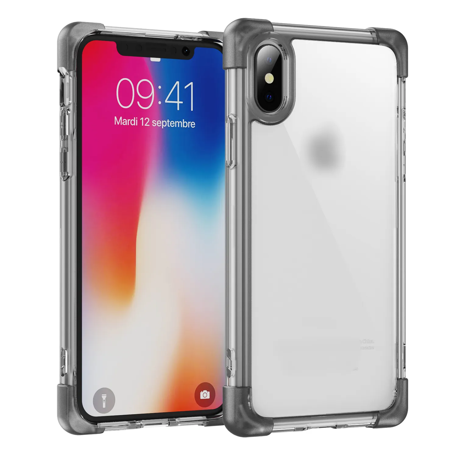 Coque de téléphone PC transparente antichoc personnalisée pour iPhone XS Max ébauches de sublimation incluses