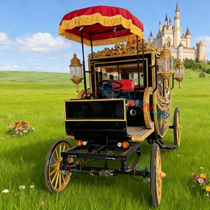 Voiture électrique rétro en acier, type calèche, avec roues en fibre de verre, pour visites en extérieur, parcs et mariages, à vendre - Product Image 2