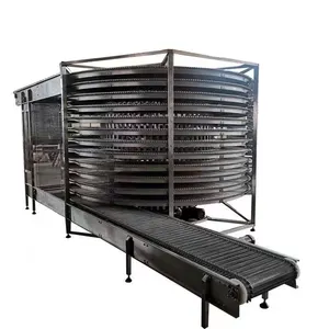 Spiral mesh belt baking conveyor spiral conveyor tower multi-layer spreading machine