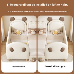Barrière de <span class=keywords><strong>lit</strong></span> pour enfants en bois massif avec bordure épissée, design minimaliste, écologique et durable, mobilier de chambre pour bébé et adulte - Product Image 3