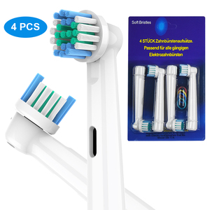 Vendita Diretta dalla Fabbrica, Testine di Ricambio Personalizzate per <span class=keywords><strong>Spazzolino</strong></span> Elettrico, Impermeabili IPX7, <span class=keywords><strong>Setole</strong></span> in Nylon Dupont, Confezione da 4 Pezzi - Product Image 1