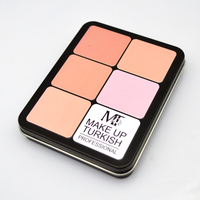 12 trous vide en plastique recyclable estampage fond de teint fard à joues contour visage Palette emballage marque privée
