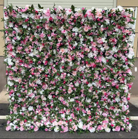 Mur de fleurs artificielles 8x8 pieds, décoration murale de roses pour arche de mariage, fête, hôtel, ou photomaton