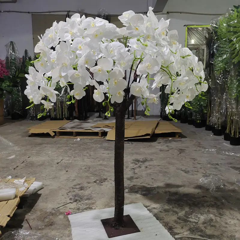 A-1190 Fake Phalaenopsis Orchid Dendrobium Orchid Plants White Artificial Orchid Flower Tree