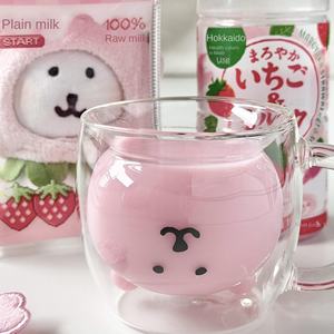 Gobelet à eau isolé à double paroi en verre borosilicate de haute qualité, design moderne, couleur unie, avec poignée, pour adultes, usage domestique - Product Image 3