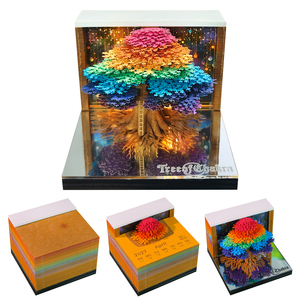 Bloc <span class=keywords><strong>de</strong></span> Notas 3D con Diseño <span class=keywords><strong>de</strong></span> Árbol <span class=keywords><strong>de</strong></span> la Vida y Chakras, Calendario 2027, Cubo <span class=keywords><strong>de</strong></span> Papel con Luz LED para Decoración <span class=keywords><strong>de</strong></span> Escritorio - Product Image 1