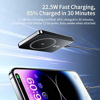 Batterie externe magnétique sans fil QI2 5000mAh/10000mAh, haute capacité, alliage d'aluminium, ultra-mince, charge rapide PD20W