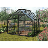 Serre isolée agricole Abri de jardin Étagère à fleurs Maison de jardin Maison verte Mini serre en verre avec toit Jardin surélevé