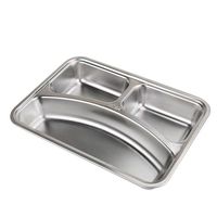 Assiette de buffet de vente directe d'usine 316 304 assiette en acier inoxydable unité de salle à manger étudiante assiettes à dîner en métal
