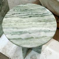 Table d'appoint de luxe en marbre vert Shangri-La, ronde ou carrée, deux styles, pour salon ou canapé