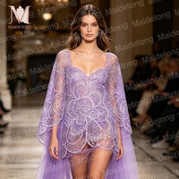 Tissu en tulle brodé surdimensionné à motif floral, haute couture, pour robe, Qipao, costume de scène