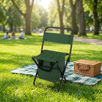 Tabouret multifonctionnel pliable en tissu Oxford et acier robuste avec sac de rangement pour pique-nique, plage et extérieur