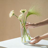 Vase à fleurs en verre transparent simple, style nordique, élégant récipient floral, décoration de table pour la maison