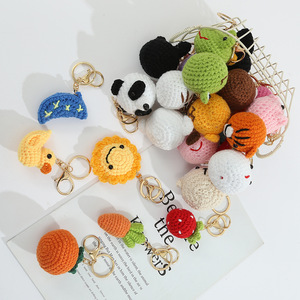 Porte-clés lumineux créatif en <span class=keywords><strong>laine</strong></span> crochetée, motif animal <span class=keywords><strong>de</strong></span> dessin animé, écologique, pendentif amusant pour anniversaire - Product Image 2