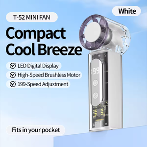 Ventilador de Mano Mejorado con Cinco Puertos USB, Ventilador de Mano LED Recargable con Batería, Ventilador de Mano para el Verano - Product Image 1