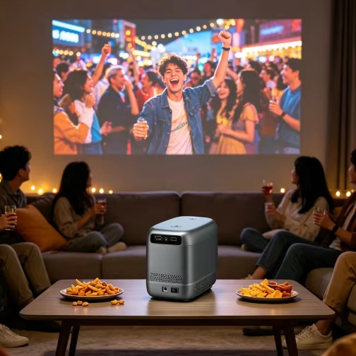 T10 Smart Projector Android14 720P 1200:1 Contrast 260Lumens Built-in Battery Support 4K Home Theater Bedroom Movie Projector