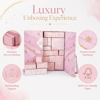 Coffret Cadeau Multi-Niveaux Grande et Petite Taille – Boîtes en Carton Combinées pour Calendrier de l'Avent de Noël, Emballage de Bougies et Produits de Beauté, et Emballage Cadeau