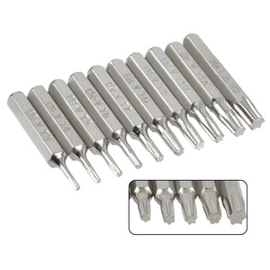 Torx <b>Screwdriver</b> <b>Bits</b> <b>Set</b> 10 Pcs 28mm Length Electroplated Surface Industrial Grade Precision Tool - Product Image 2