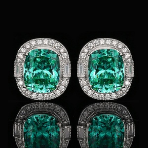 Fashion Eco-friendly Copper Wholesale Jewelry <b>Set</b> 12*16-10*12mm Paraiba Green Cubic Zirconia Bird Nest Trendy Bulk Sale <b>Set</b> - Product Image 4